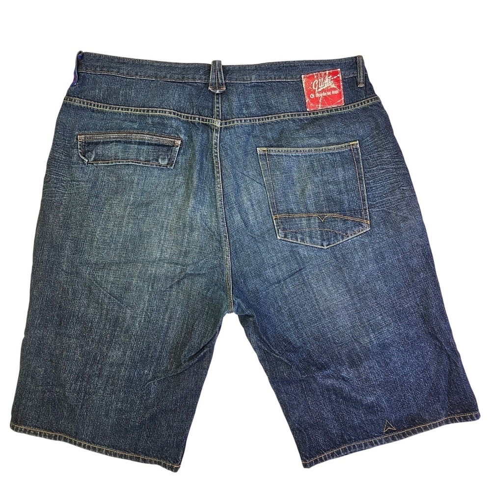 G-Unit Mens Baggy Denim Shorts Dark Wash Y2K Hip Hop Heavyweight Raw Blue 46B